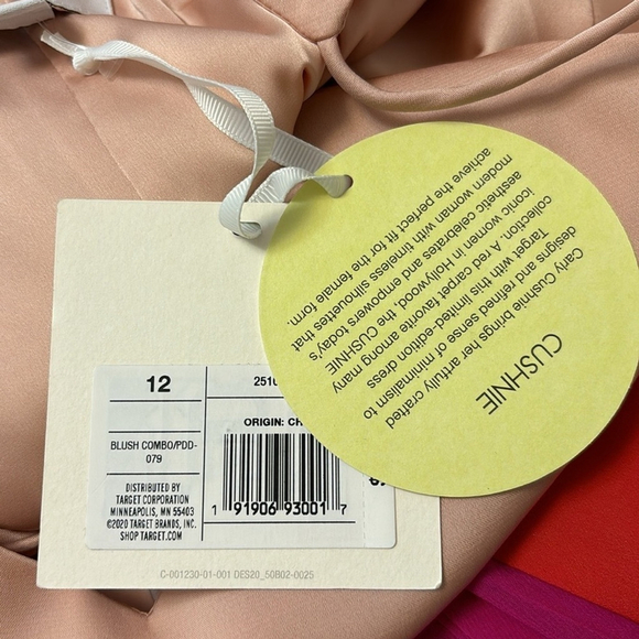 CUSHNIE X Target satin dress sleeveless lined pleated skirt pink red size 12 NEW - Picture 7 of 12